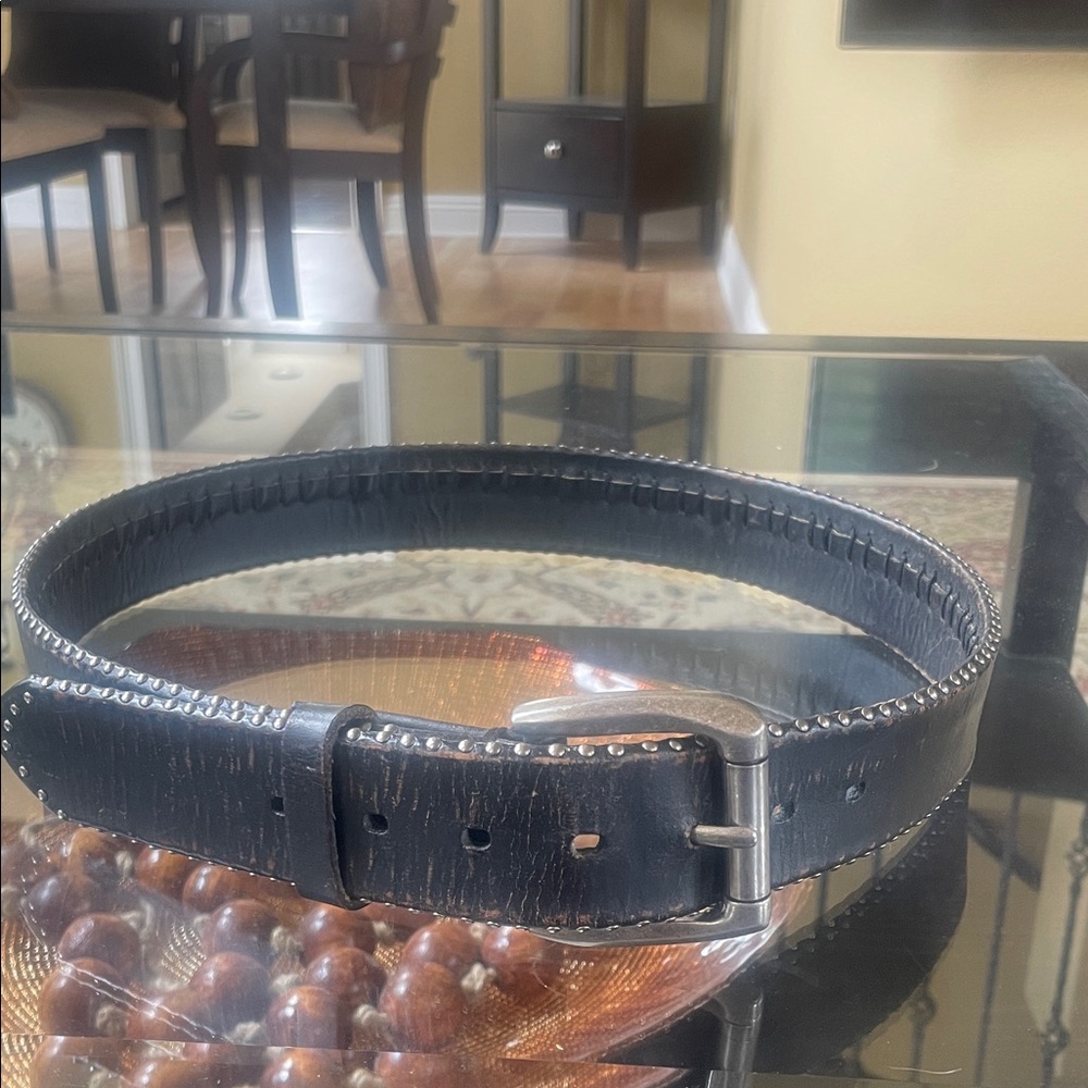 Bill Adler Men's Black Leather Belt Size 36